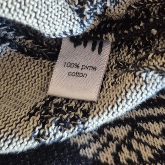 Peruvian Connection Size XL Knit Zip Catdigan Jacket Gray 100% Pima Cotton - Picture 7 of 8